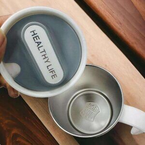 Healthy Life Office C_up Insulated Travel Coffee M_ug Thermos NEW gray S…